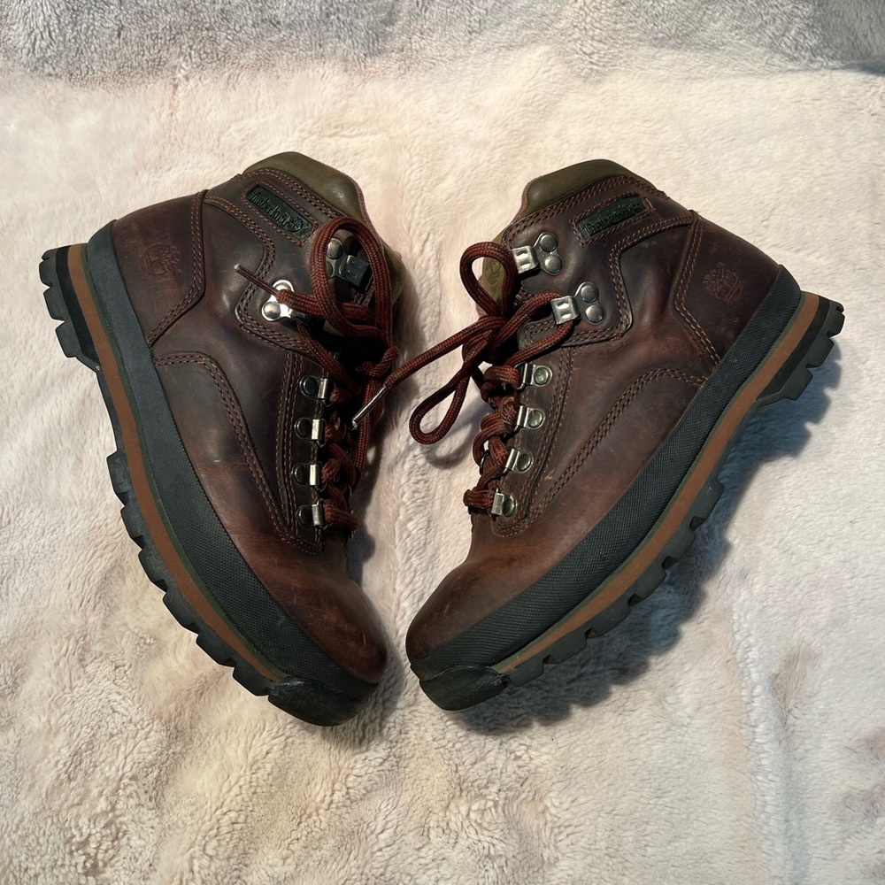 Timberland Womens Euro Hiker BOOTS Style 95310 Brown Leather US Size 8.5 - Picture 4 of 7